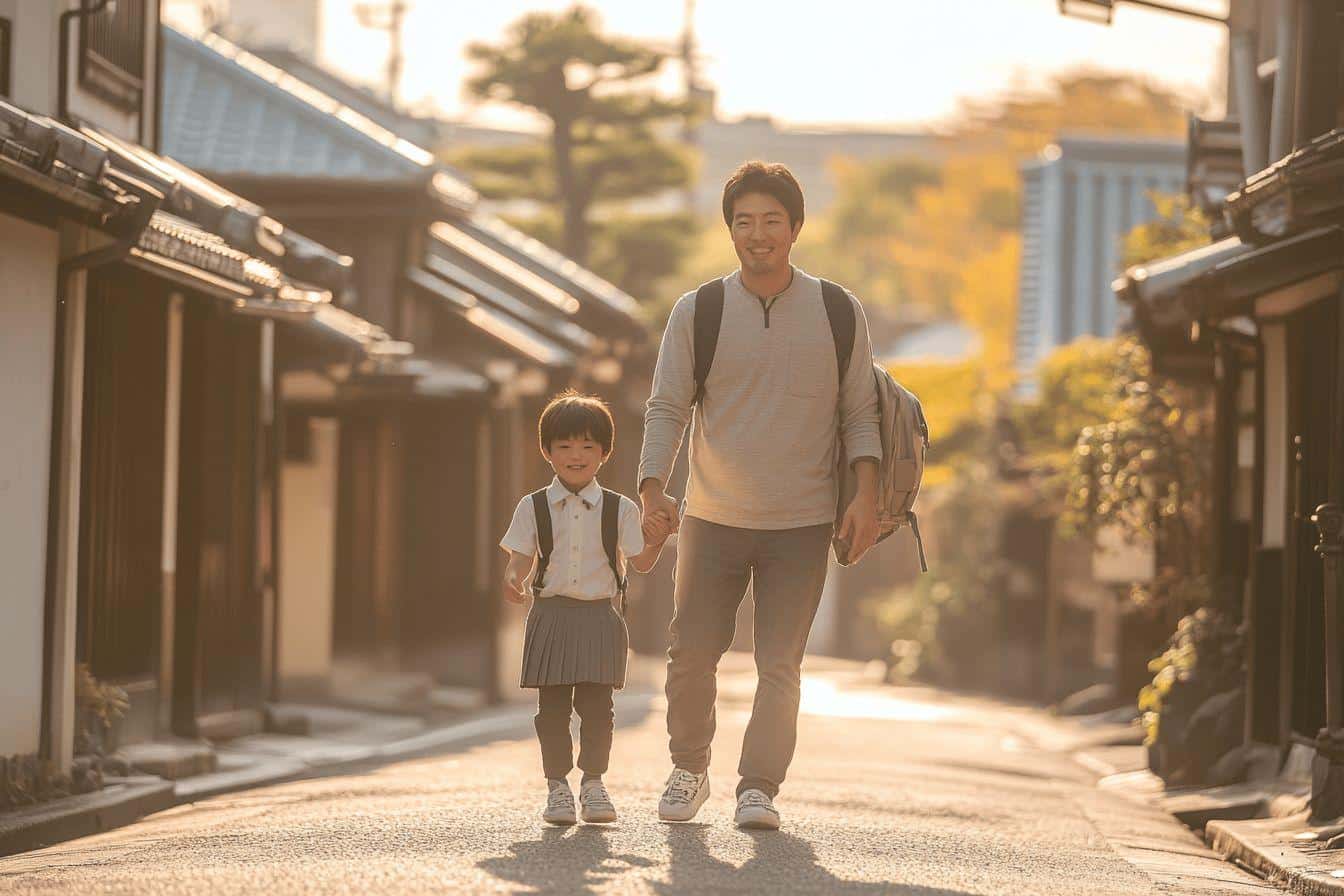 In Japan, a Lone Father Picks Up His Son, Age 7, Who Travels to School by Himself